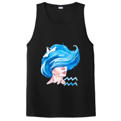 Aquarius Zodiac Sign Watercolor Illustration PosiCharge Competitor Tank