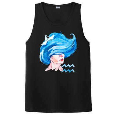 Aquarius Zodiac Sign Watercolor Illustration PosiCharge Competitor Tank