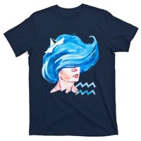 Aquarius Zodiac Sign Watercolor Illustration T-Shirt