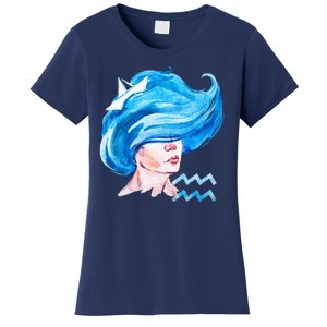 Aquarius Zodiac Sign Watercolor Illustration Women's T-Shirt