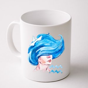 Aquarius Zodiac Sign Watercolor Illustration Coffee Mug