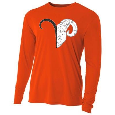 Aries Zodiac Symbol Birthday Gift Cooling Performance Long Sleeve Crew