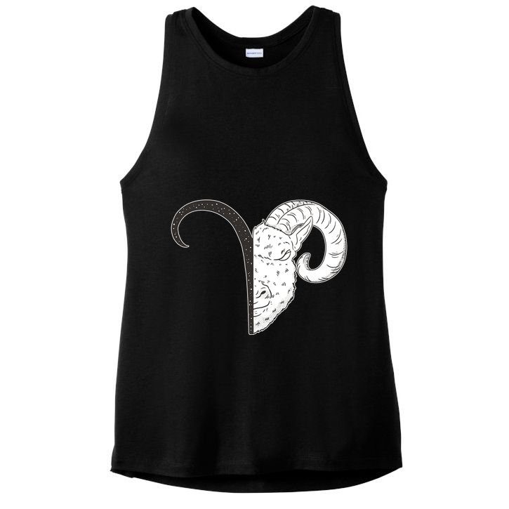 Aries Zodiac Symbol Birthday Gift Ladies PosiCharge Tri-Blend Wicking Tank
