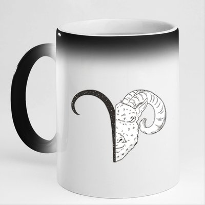 Aries Zodiac Symbol Birthday Gift 11oz Black Color Changing Mug