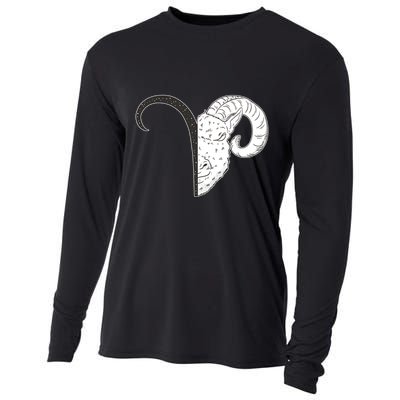 Aries Zodiac Symbol Birthday Gift Cooling Performance Long Sleeve Crew