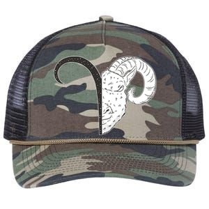 Aries Zodiac Symbol Birthday Gift Retro Rope Trucker Hat Cap