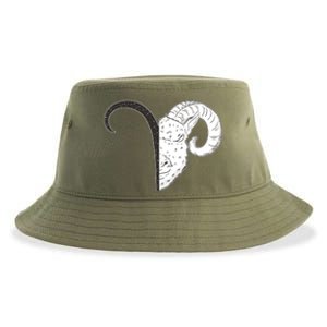 Aries Zodiac Symbol Birthday Gift Sustainable Bucket Hat