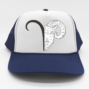 Aries Zodiac Symbol Birthday Gift Trucker Hat