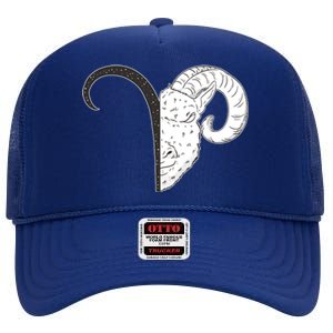 Aries Zodiac Symbol Birthday Gift High Crown Mesh Back Trucker Hat