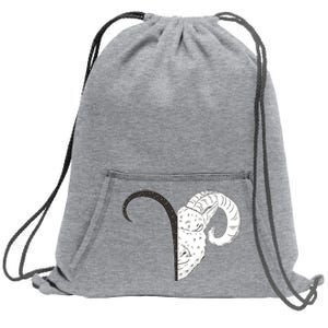 Aries Zodiac Symbol Birthday Gift Sweatshirt Cinch Pack Bag