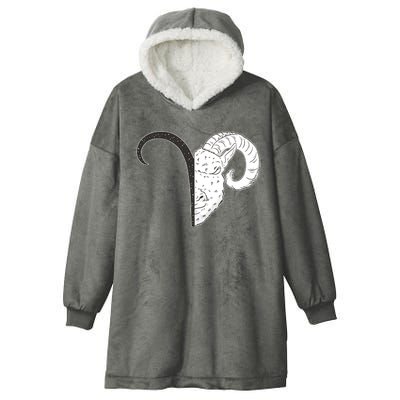 Aries Zodiac Symbol Birthday Gift Hooded Wearable Blanket