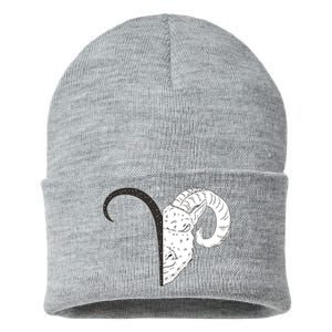 Aries Zodiac Symbol Birthday Gift Sustainable Knit Beanie