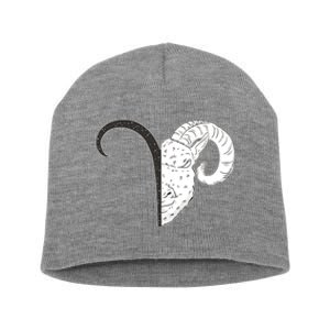 Aries Zodiac Symbol Birthday Gift Short Acrylic Beanie