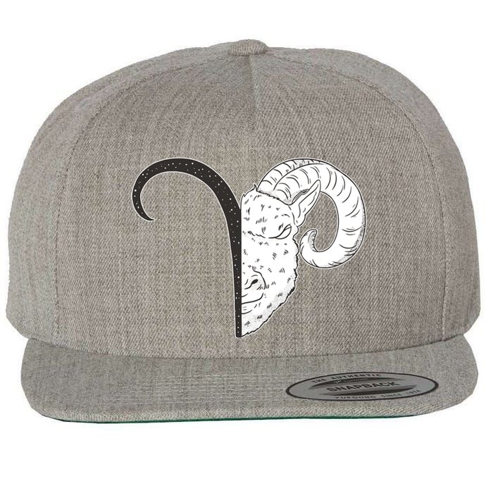 Aries Zodiac Symbol Birthday Gift Wool Snapback Cap