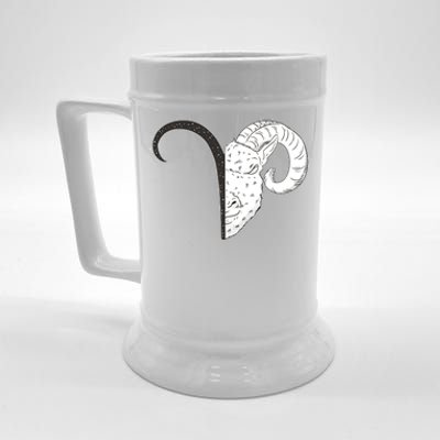 Aries Zodiac Symbol Birthday Gift Beer Stein