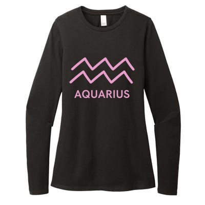 Aquarius Zodiac Sign Astrology Pink Gift Womens CVC Long Sleeve Shirt