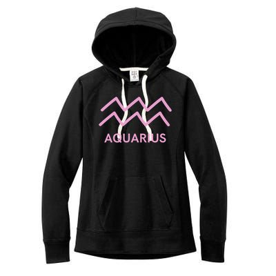 Aquarius Zodiac Sign Astrology Pink Gift Women's Fleece Hoodie