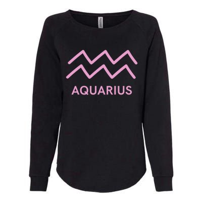 Aquarius Zodiac Sign Astrology Pink Gift Womens California Wash Sweatshirt