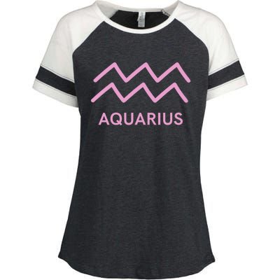 Aquarius Zodiac Sign Astrology Pink Gift Enza Ladies Jersey Colorblock Tee