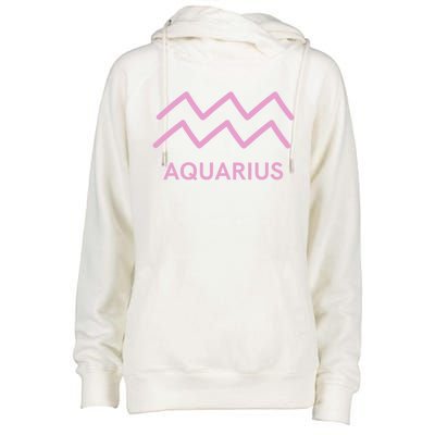 Aquarius Zodiac Sign Astrology Pink Gift Womens Funnel Neck Pullover Hood