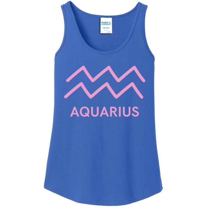 Aquarius Zodiac Sign Astrology Pink Gift Ladies Essential Tank