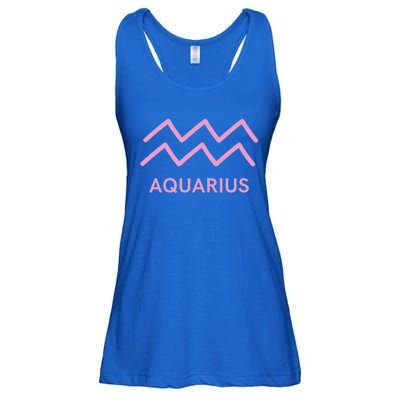 Aquarius Zodiac Sign Astrology Pink Gift Ladies Essential Flowy Tank