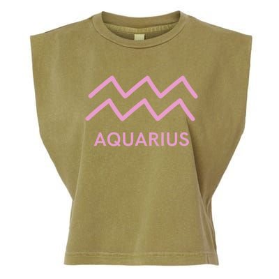 Aquarius Zodiac Sign Astrology Pink Gift Garment-Dyed Women's Muscle Tee