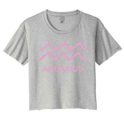 Aquarius Zodiac Sign Astrology Pink Gift Women's Crop Top Tee