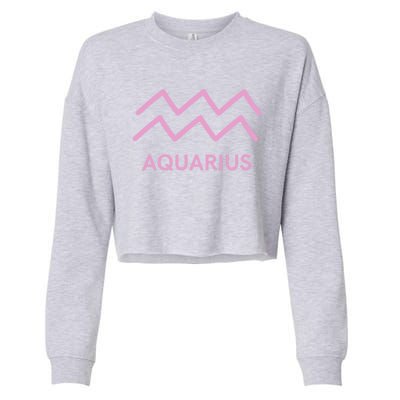 Aquarius Zodiac Sign Astrology Pink Gift Cropped Pullover Crew