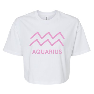 Aquarius Zodiac Sign Astrology Pink Gift Bella+Canvas Jersey Crop Tee