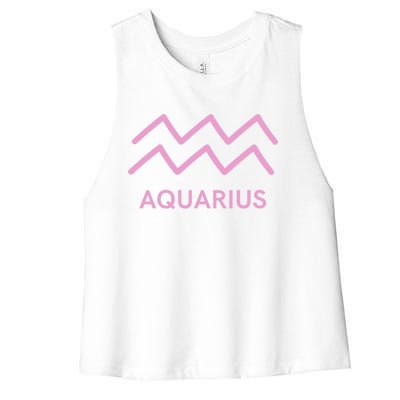 Aquarius Zodiac Sign Astrology Pink Gift Women's Racerback Cropped Tank