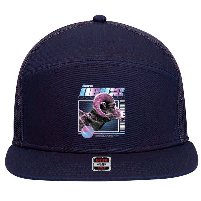 Aeries Zodiac Sign 7 Panel Mesh Trucker Snapback Hat