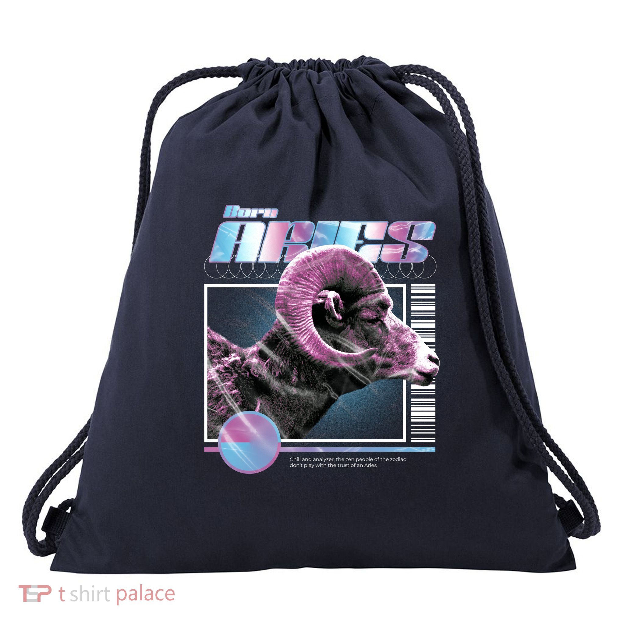 Aeries Zodiac Sign Drawstring Bag