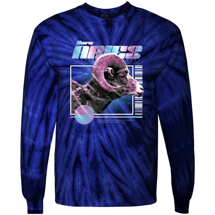 Aeries Zodiac Sign Tie-Dye Long Sleeve Shirt