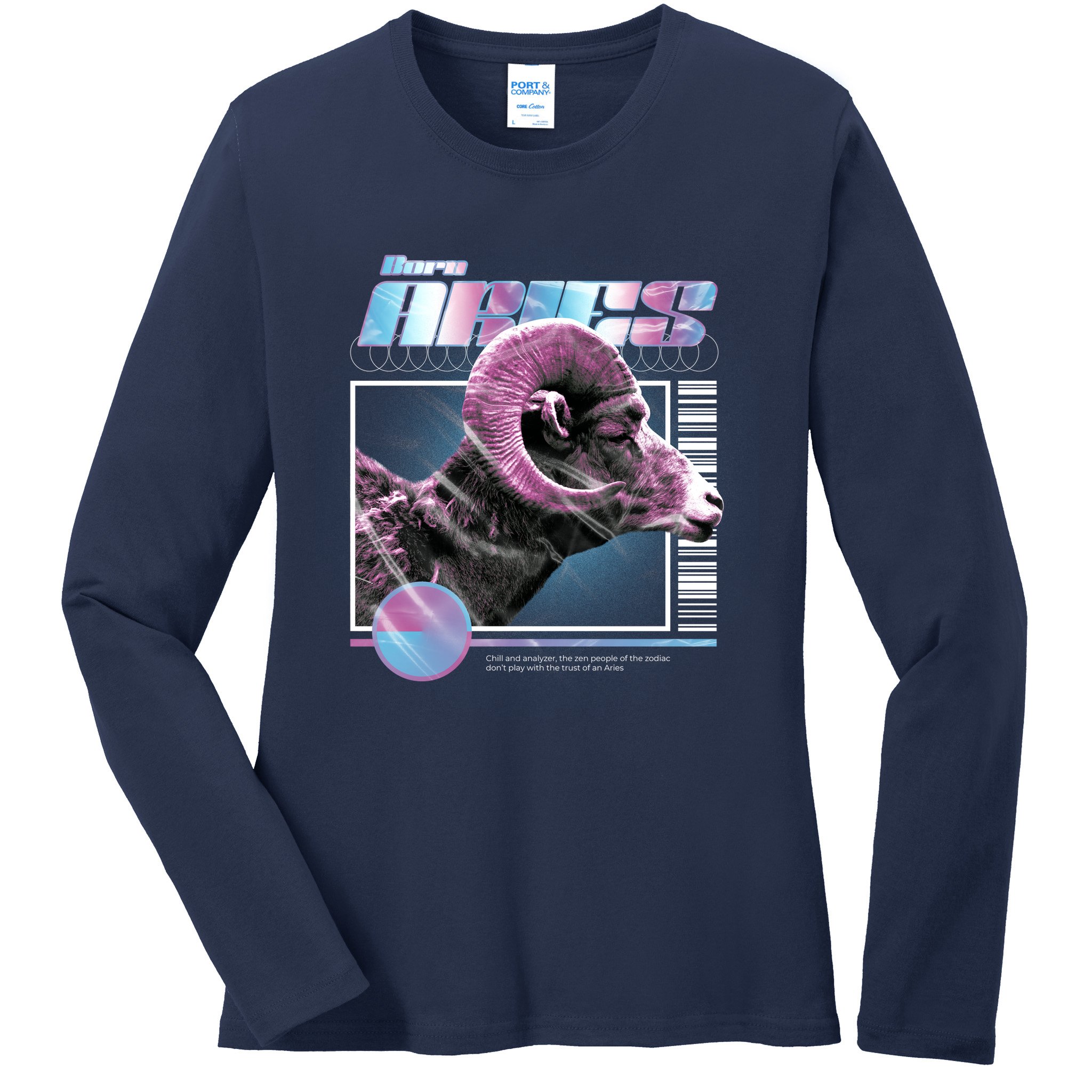Aeries Zodiac Sign Ladies Long Sleeve Shirt