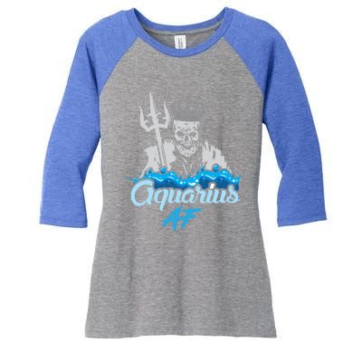 Aquarius Zodiac Sign Horoscope Astrology Funny Gift Women's Tri-Blend 3/4-Sleeve Raglan Shirt