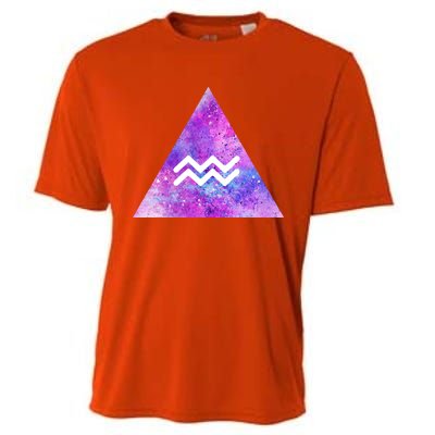 Aquarius Zodiac Star Sign Watercolor Sky Tie Dye Style Gift Cooling Performance Crew T-Shirt