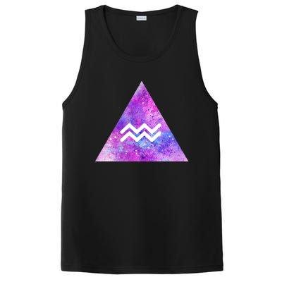 Aquarius Zodiac Star Sign Watercolor Sky Tie Dye Style Gift PosiCharge Competitor Tank