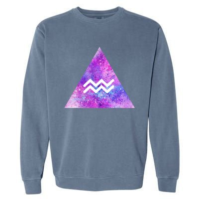 Aquarius Zodiac Star Sign Watercolor Sky Tie Dye Style Gift Garment-Dyed Sweatshirt