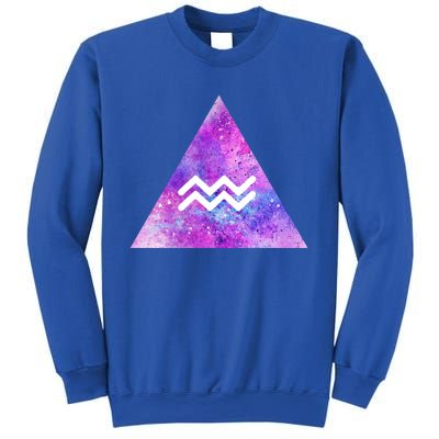 Aquarius Zodiac Star Sign Watercolor Sky Tie Dye Style Gift Sweatshirt