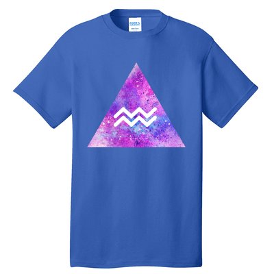 Aquarius Zodiac Star Sign Watercolor Sky Tie Dye Style Gift Tall T-Shirt