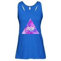 Aquarius Zodiac Star Sign Watercolor Sky Tie Dye Style Gift Ladies Essential Flowy Tank