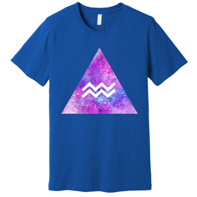 Aquarius Zodiac Star Sign Watercolor Sky Tie Dye Style Gift Premium T-Shirt