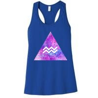 Aquarius Zodiac Star Sign Watercolor Sky Tie Dye Style Gift Women's Racerback Tank