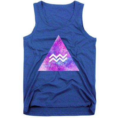 Aquarius Zodiac Star Sign Watercolor Sky Tie Dye Style Gift Tank Top