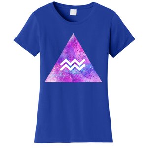 Aquarius Zodiac Star Sign Watercolor Sky Tie Dye Style Gift Women's T-Shirt