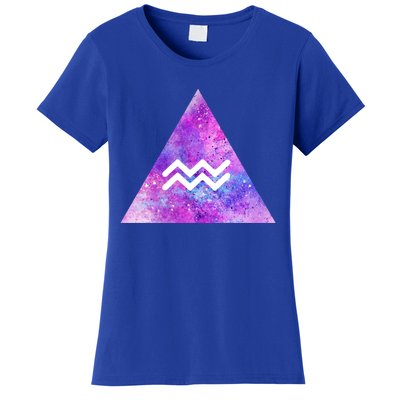 Aquarius Zodiac Star Sign Watercolor Sky Tie Dye Style Gift Women's T-Shirt