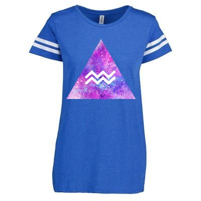 Aquarius Zodiac Star Sign Watercolor Sky Tie Dye Style Gift Enza Ladies Jersey Football T-Shirt