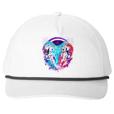 Aries Zodiac Sign Ram Graphic Astrology Cool Horoscope Art Snapback Five-Panel Rope Hat