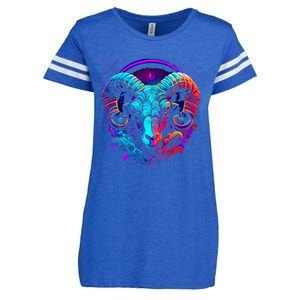 Aries Zodiac Sign Ram Graphic Astrology Cool Horoscope Art Enza Ladies Jersey Football T-Shirt